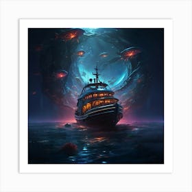 Ship In The Ocean 1 Art Print