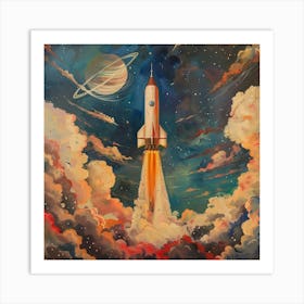 Space Shuttle Launch Art Print