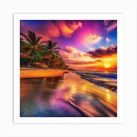 Sunset On The Beach 159 Art Print