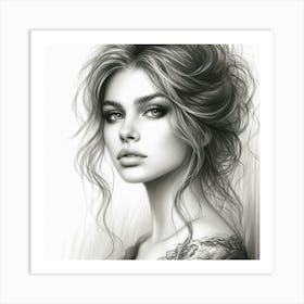 Sexy Girl Drawing Art Print