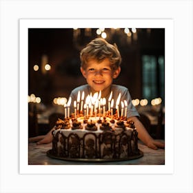 Birthday Boy With Candles Art Print