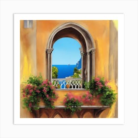 Window On The Sea Amalfi Window Art Print Art Print