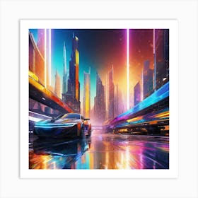 Futuristic City 97 Art Print