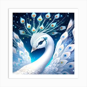 White Peacock Art Print