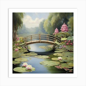 Water Lily Bridge 1 Art Print 3 1 Art Print