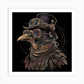 Steampunk Raven Art Print