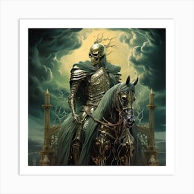 Dark Knight On Horseback Art Print