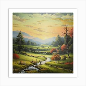 Sunset In The Valley Art Print