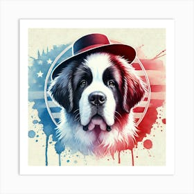 Watercolor Saint Bernard 3 Art Print