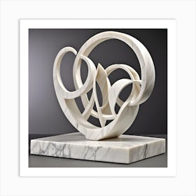 White Marble Sculpture 2 Art Print
