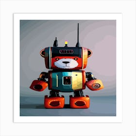 Teddy Bear Robot Art Print