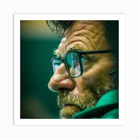 Portrait Of A Man With Glasses 3 Art Print