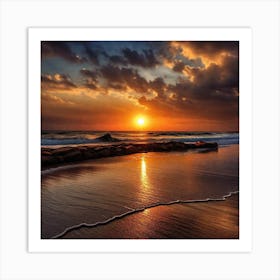 Sunset On The Beach 290 Art Print