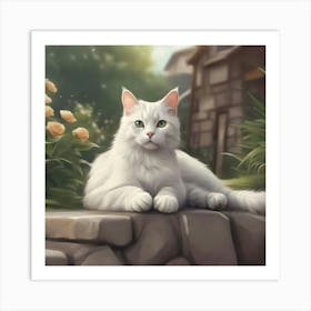 White Cat 1 Art Print