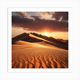 Dreamshaper V7 A Windswept Desert Dune Its Ridges Casting Dram 3 Art Print