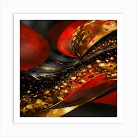 Abstract Red And Gold Painting Art Print