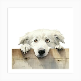 Dog On A Fence 1 Art Print