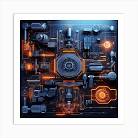 Futuristic Technology Concept Art Print