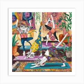 A Whimsical And Colorful Illustration Of Cats Prac Wxyqhd1wst6et4d5cpe Gq Rooneypwsgmtw0pv Tcqoa Art Print