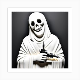 Skeleton With Gun Art Print
