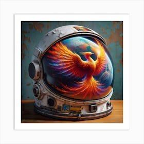 Astronaut Helmet with Phoenix 1 Art Print