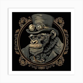 Steampunk Monkey 60 Art Print