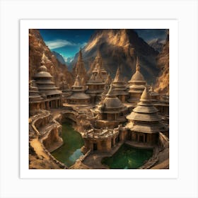 Village In The Mountains 3 Art Print