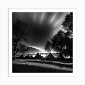 Tents At Night 3 Art Print