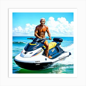 Mandela On Jet Ski Art Print