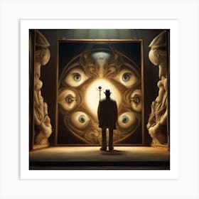 Man In Front Of A Painting Art Print