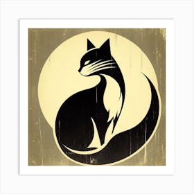 Cat silhouette Art Print