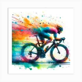 Colorful Bike Rider Art Print