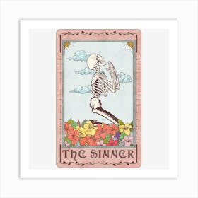 The Sinner Skeleton Tarot Card Art Print