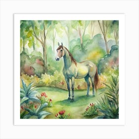 Horse In The Woods Art Print