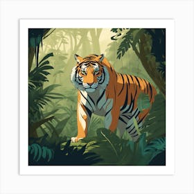 Tiger In The Jungle 30 Art Print