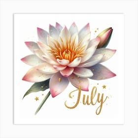 Water Lily - July Birth Flower 1 Art Print