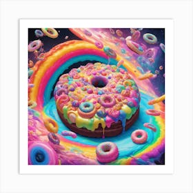 Rainbow Donut Art Print