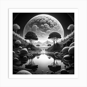 Black And White Landscape Art Print