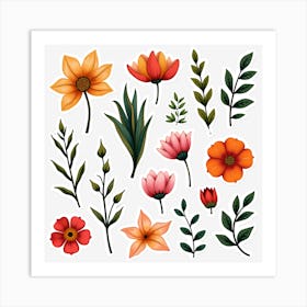 Watercolor Flowers Art Print