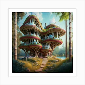 Huge colorful futuristic house design with vibrant details 5 Art Print