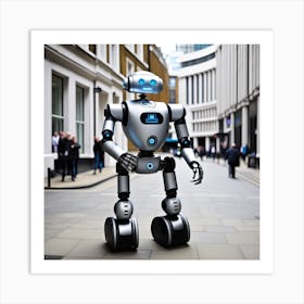 Robot On The Street 28 Art Print