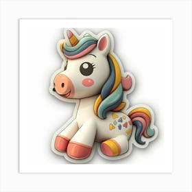 Unicorn Sticker 123 Art Print