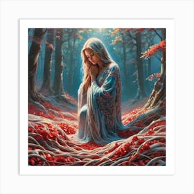 Woman In The Forest 3 Art Print