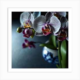 Orchids In A Vase 1 Art Print