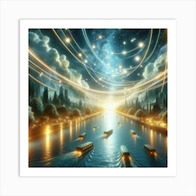 City Under The Stars Art Print