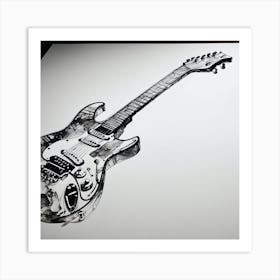 Electric Guitar Drawing Art Print