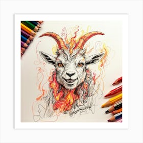 Goat Head 18 Art Print