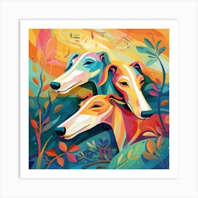 Three is never a crowd Greyhounds Art Print