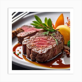 Steak On A Plate 7 Art Print