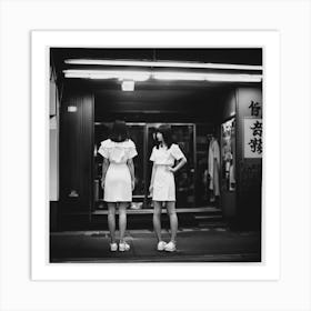 Two Women In White Dresses 1 Art Print